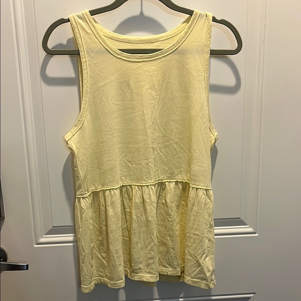 Butter Yellow Sleeveless AE Peplum Top
